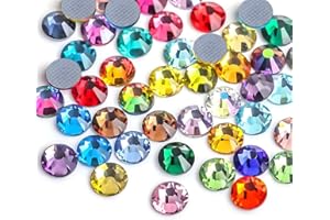 KZKCY Hotfix Rhinestones Flatback Glass Rhinestone 288PCS SS30 5.8-6.2MM Round Gems for Nails Art Glitter Crystals Stone DIY Bags Clothes Shoes (Mixed Colors)