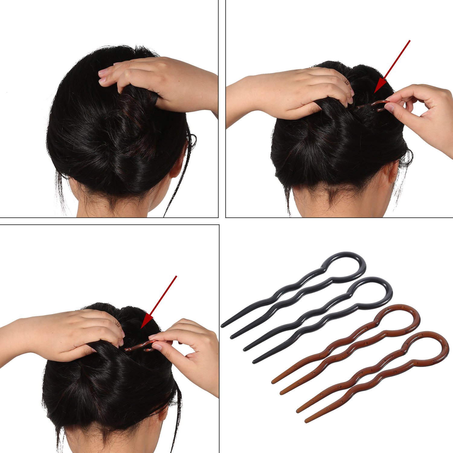 Bememo 20 Pieces Lady Style Grip Hair Pins, Magic Simple Fast Spiral Hair Braid Twist Styling Clip Pin, Black and Brown : Beauty