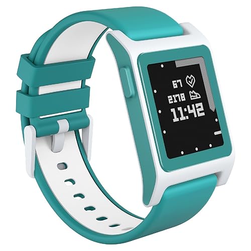 Pebble Heart Rate Smart Watch- Aqua/White in Oman Whizz