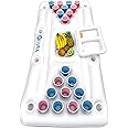 NAYUNA Floaty for Pool with Cooler & 20 Party Cups - Inflatable Pool Table Summer Party Pool Games Accessories for Adults 6 Feet Inflatable Pool Lounge Float, 4 Ping Pong Balls, 20 Cups