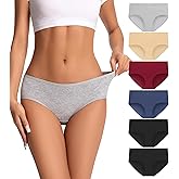 dmuveo Womens Underwear Cotton Soft Hipster Full Coverage Ladies Stretch Panties (Regular & Plus Size)