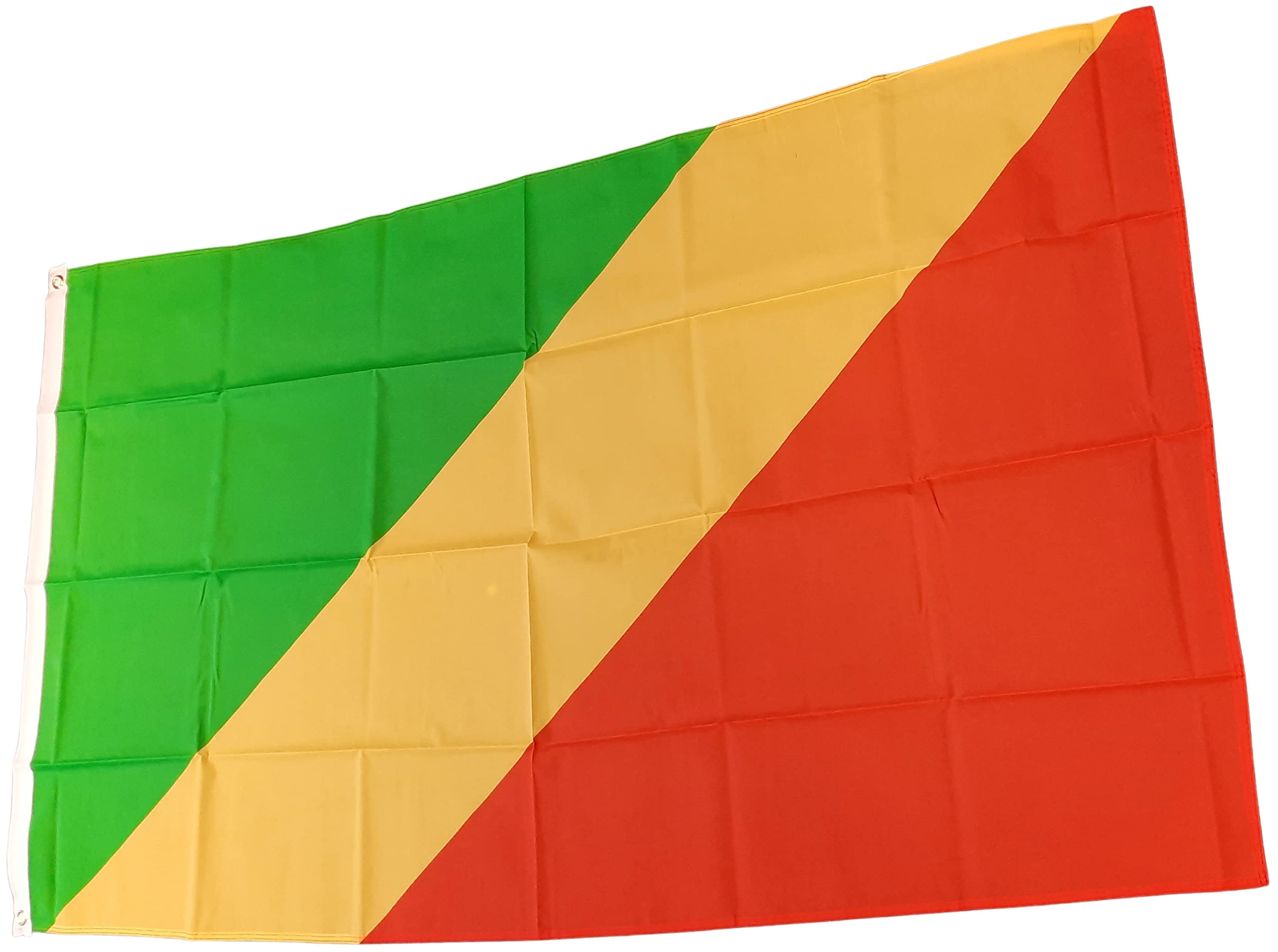 NWFlags Congo Brazzaville (Republic of the Congo) Flag 5ft x 3ft 75d Premium Polyester Suitable For Flagpoles | Strong Polyester 5x3 foot material large flag with 2 metal Eyelets