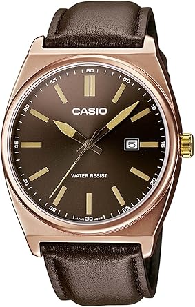 Casio MTP-1343L-5BEF - Reloj analógico de cuarzo para hombre con correa de piel, color marrón