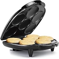 Holstein Housewares Non-Stick Arepa Maker, Makes 6, Black