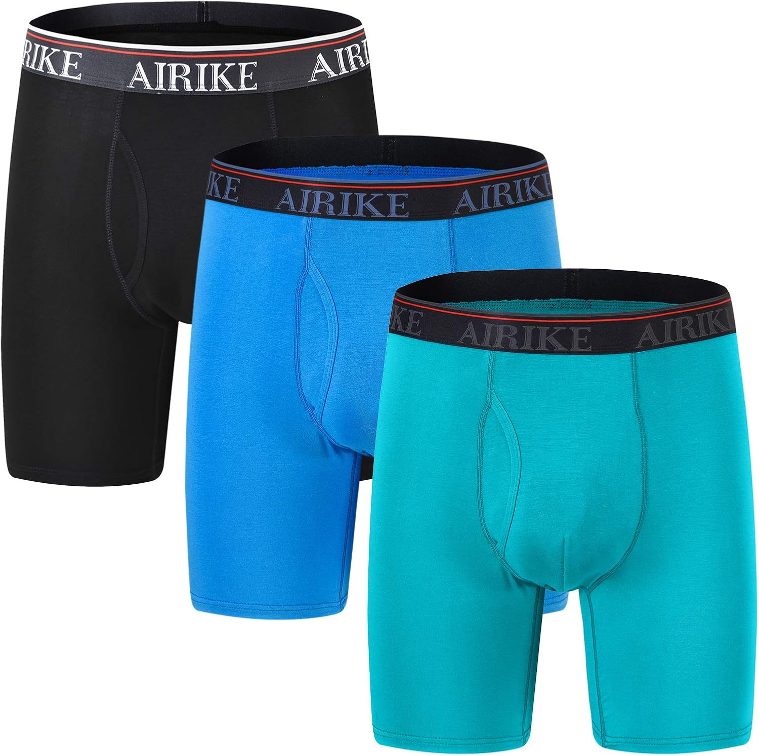 AIRIKE Men's Underwear Boxer Briefs Bamboo Fiber Ultra Soft Long Leg