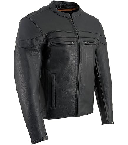 Milwaukee Leather MLM1500 Men's Crossover Black Leather Scooter