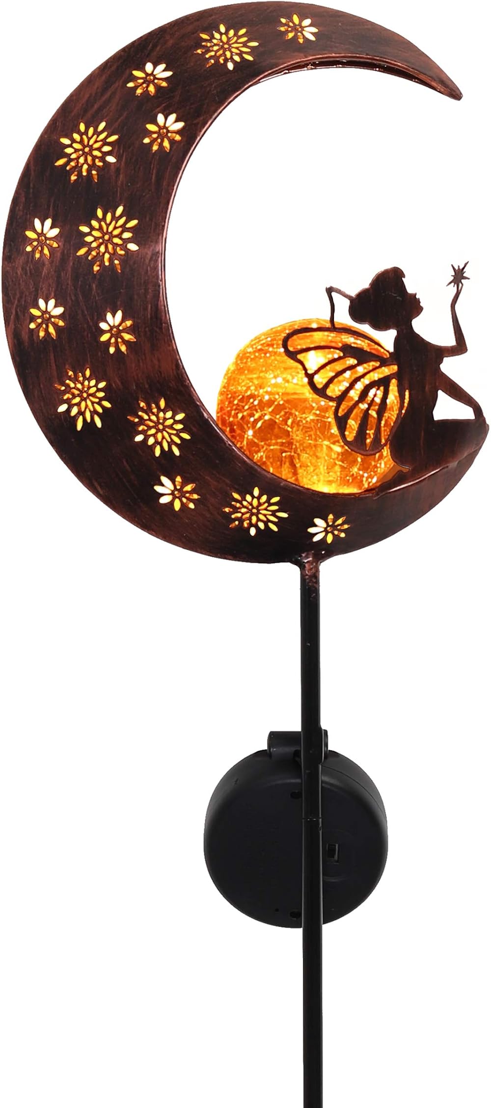 TERESA'S COLLECTIONS Large Moon Fairy Solar Garden Stake Light 31in