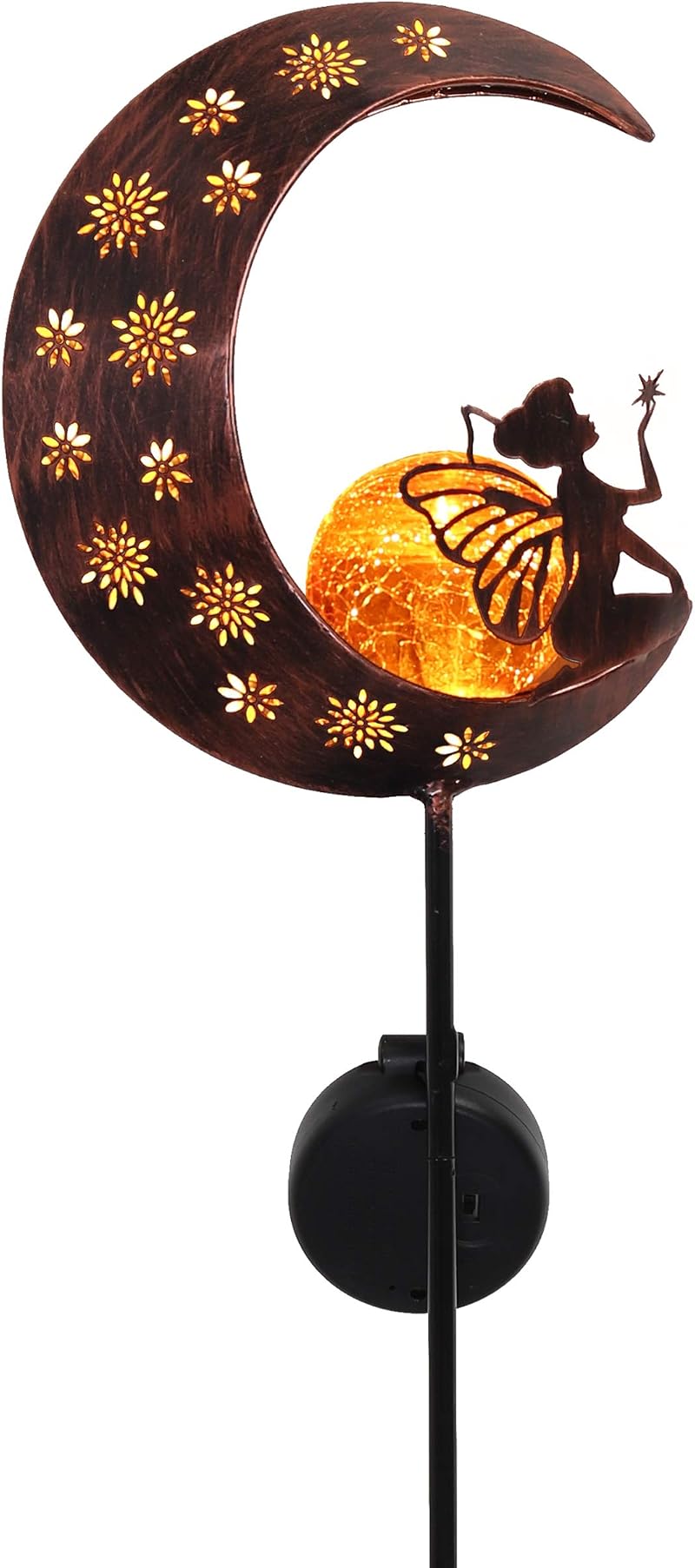TERESA'S COLLECTIONS Large Moon Fairy Solar Garden Stake Light 31in
