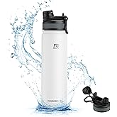 ROCKBROS Insulated Water Bottle with Straw, Stainless Steel Sports Water Cup Flask Leak Proof with Handle Keep Warm and Cold for Hiking, Cycling, Bike Travel, School Sports, Gym