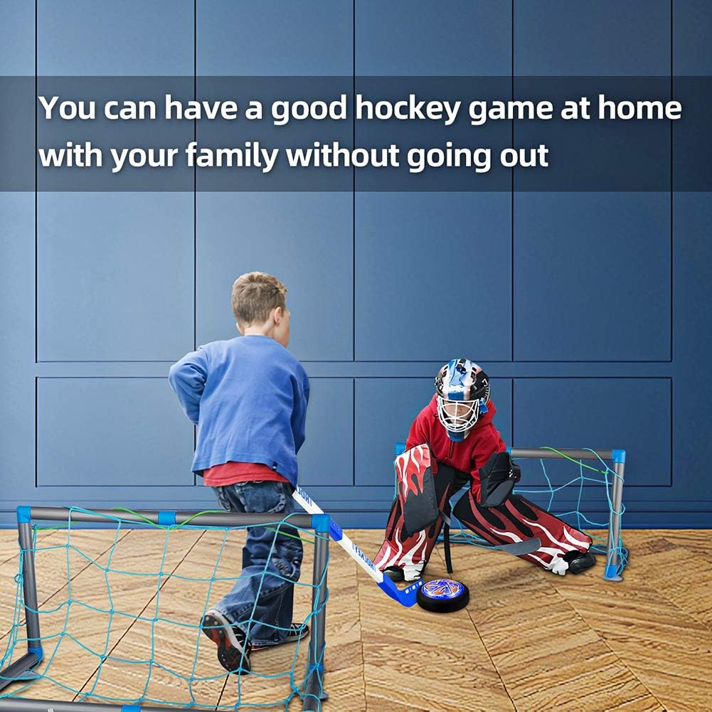 Hockey Gifts for Boys, Rechargeable Hockey Hover Set with 2 Goals Boys Toys Air Floating Hockey with LED Light Indoor or Outdoor Sport Ball Games for Boys Girls Toddlers for 3-12 Year Old Kids: Toys & Games