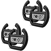 TNP Switch Wheel for Joy-Con Controller (Set of 4) - Racing Steering Wheel Controller Accessory Grip Handle Kit Attachment (Black) - Nintendo Switch