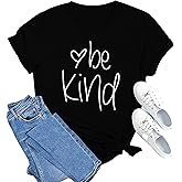 MAIHUN Be Kind Shirt for Women Tie Dye Rainbow T Shirt Inspirational Teacher Tees Tops Blessed Short Sleeve
