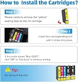 JoyPrinting 34XL T3471 T3474 Ink Cartridges for Epson WF-3720 WF-3725 5-Pack view 4
