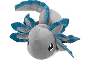Gubuy 4.2lbs Weighted Axolotl Plush 32", Stuffed Dino Dinosaur Weighted Plush Animal Throws Pillows(Grey)