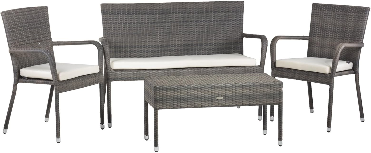 Oseasons Winchester 4-Seater Rattan Furniture Walnut Garden Patio Deep Seating Set