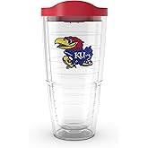 Tervis Made in USA Double Walled University of Kansas UK Jayhawks Insulated Tumbler Cup Keeps Drinks Cold & Hot, 24oz - No Lid, Primary Logo