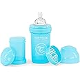 Twistshake Anti Colic Baby Bottles - Premium 180ml/6oz Bottles with 100ml Milk Storage Container for a Comfortable Feeding Experience for Baby Care - Pastel Blue