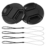 ZZJMCH 2 Pack 49mm Lens Cap Center Pinch with Lens