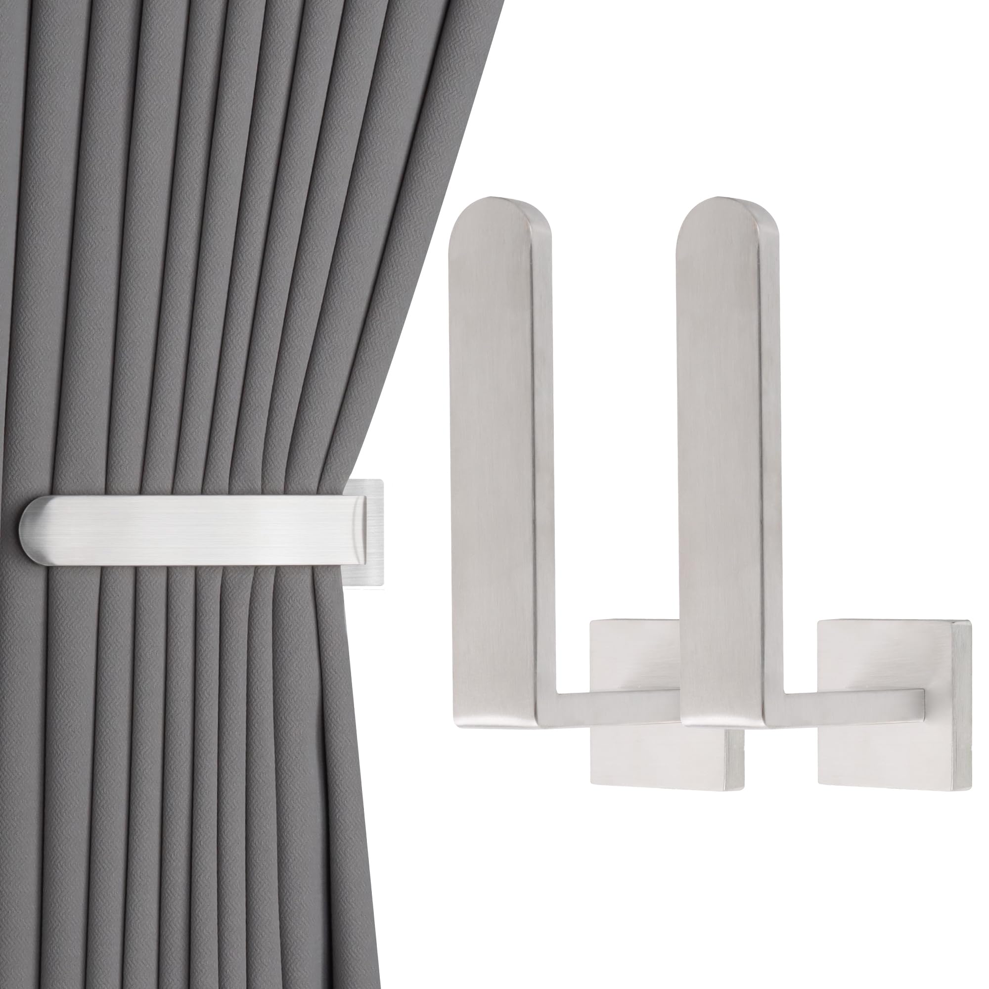 Photo 1 of *Missing Parts - Missing the screws*
Groleca 2 Pack Metal Curtain Holdbacks Modern Curtain Tiebacks U Shaped Curtain Hooks for Wall Curtain Pull Backs Curtain Holders Curtain Tie Backs for Curtains (2, Silver)