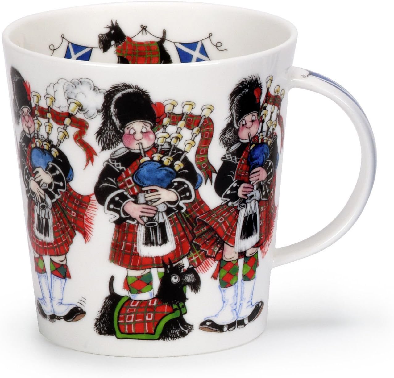 Stunning Scottish Pipers Bagpipes Galore Dunoon Fine Bone China Mug Lomond Shape