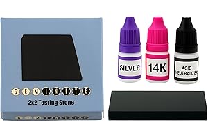 ﻿Gold Testing Kit 14k + Silver Acid Solutions with 2x2 Test Stone Precious Metal Tester Real/Fake Check Analysis Kit 999 .925