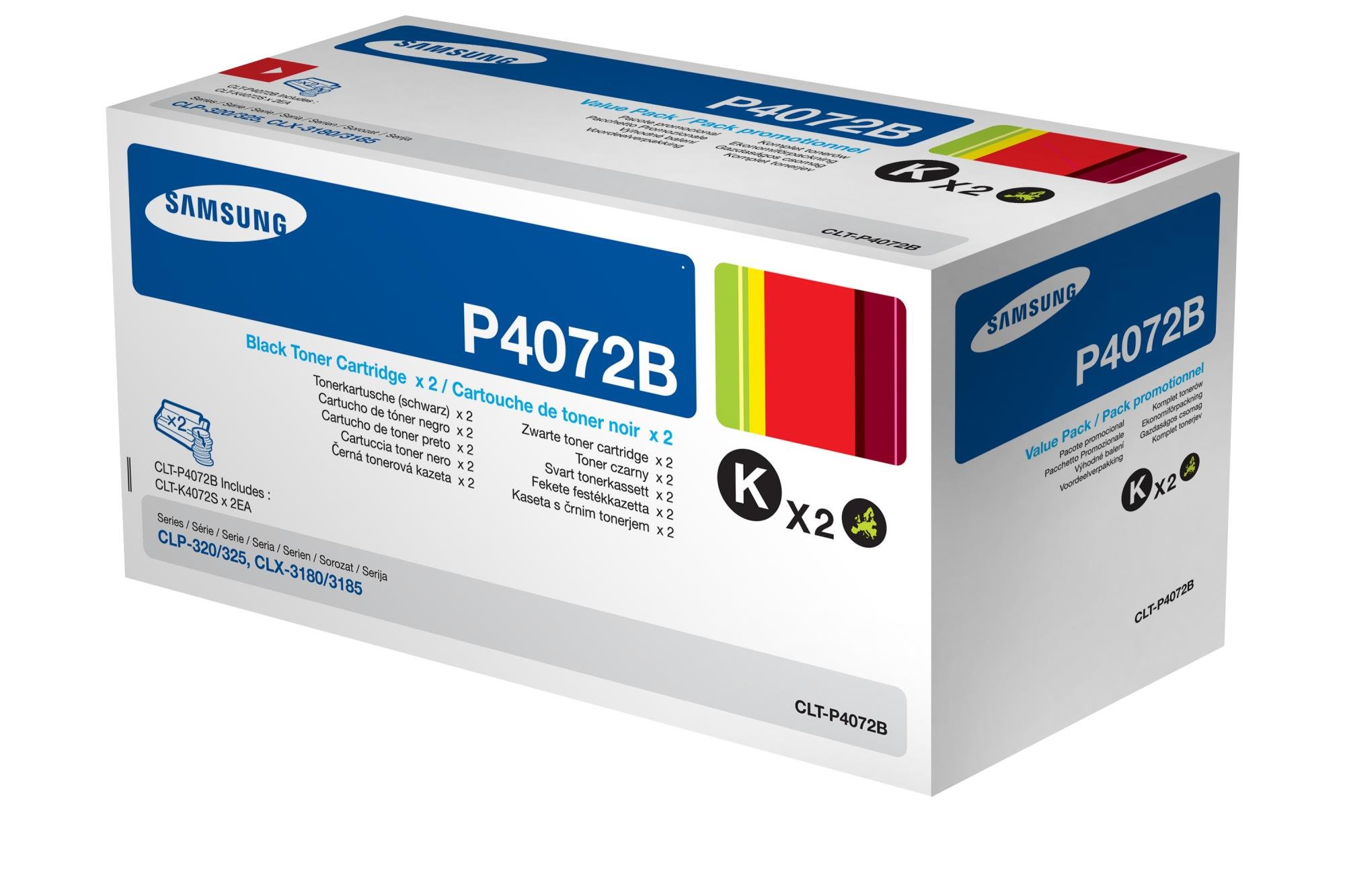 Samsung SU381A CLT-P4072B Toner Cartridges, Black, Pack of 2