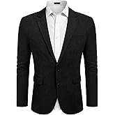 COOFANDY Mens Corduroy Blazer Casual Sport Coat Vintage Two Button Suit Blazer Jacket