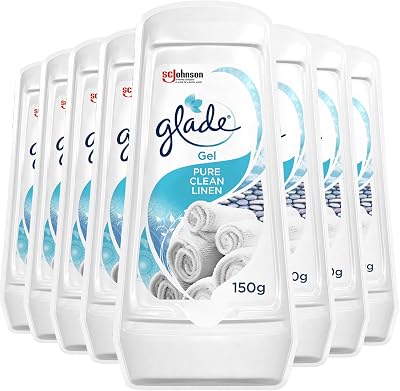 Glade Solid Gel Air Freshener 8 Pack Clean Linen 150g each