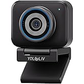 YOLOLIV YoloCam S3, 4K Streaming Webcam for PC &amp; Mac | 1/1.3'' Sensor,DSLR-Like Control, Cinematic Effects,4X Zoom, HDR,Uncompressed Video,Optimized PD AutoFocus,USB-C for PC &amp; Mac