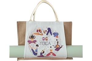 VidiGi Eye Evil Patterned jute bag | Beach burlap bag, blue evil eye | Jute Yoga Mat Bag - Eco-Friendly.