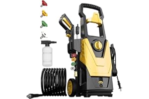 SEN-QII Pressure Washer Power Washer with 4 Quick Connect Nozzles, Foam Cannon for Cars Home Cleaning
