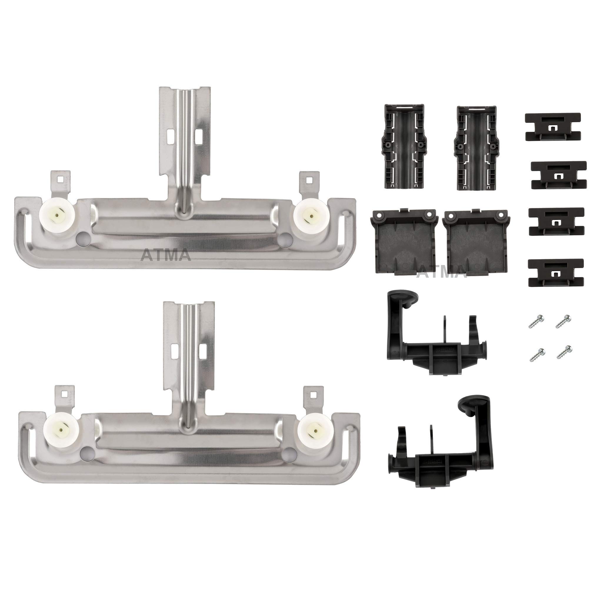 Photo 1 of W10712395 Dishwasher Top Rack Adjuster Parts METAL Kit (Rack Roller Diameter 1.25in) Compatible with Kenmore Whirlpool Kitchen Aid- Replaces AP5957560 PS10065979 W10250159 W10350375 W10712395VP
