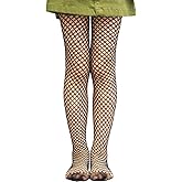 VINICUNCA Kids Girls High Waist Mesh Tights Medium Grid Fishnet Stockings Hollow Out Pantyhose 12 Colors