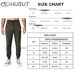 Hugut Men's Sweatpants Lightweight with Zipper