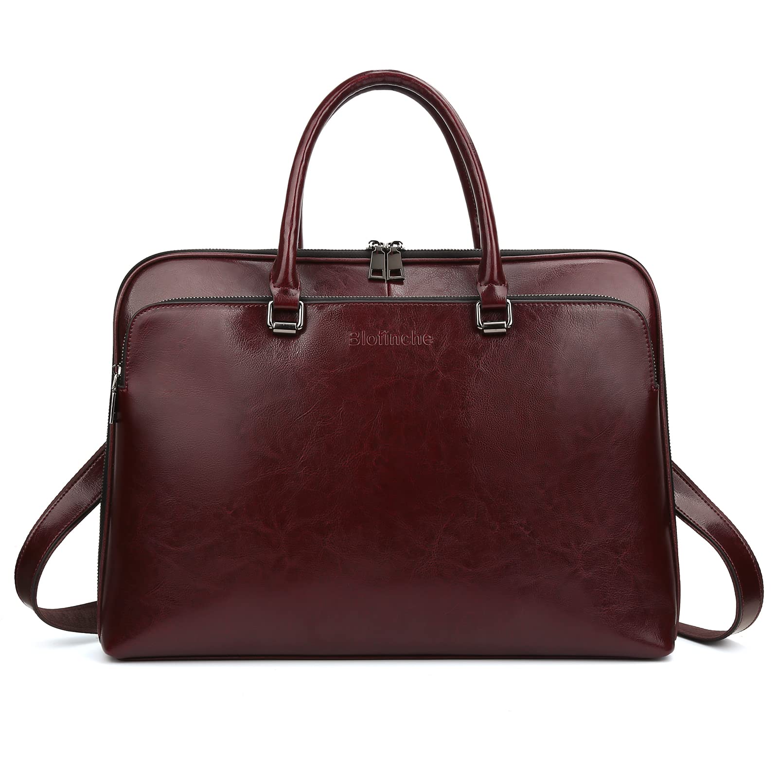 Photo 1 of Laptop Messenger briefcase shoulder bag: Genuine Leather men 13 14 inch macbook case women work tote handbag Coffee