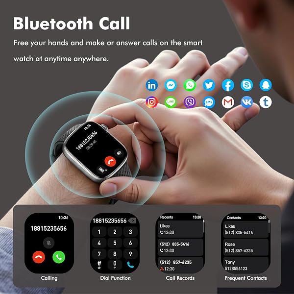 YMS SMART WATCH FOR WOMEN MEN – (ANSWER/MAKE CALLS) COMPATIBLE WITH IOS/ANDROID PHONES, 3ATM WATERPROOF, HEART RATE, SLEEP, PRESSURE, STEPS MONITOR, 100+ SPORTS TRACKERS, BLACK