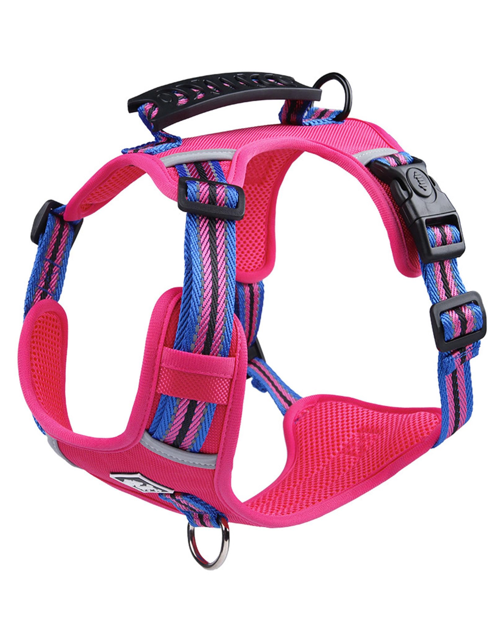 Photo 1 of JUFOO No Pull Dog Harness with Easy Control Soft Handle for Small Medium Large Dogs,Reflective Adjustable Puppy Harness,Heavy Duty Girl Boy Pet Vest with Safety Buckle (Pink, S)