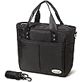 Scorlia Insulated Lunch Bag, Extra Large Lunch Tote Bag With Removable Shoulder Strap, Durable Reusable Cooler lunch Box Bag with Side Pockets, Tall Drinks Holder for Women Men Work, Black