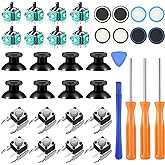 Yunsailing 37 Pcs Replacement Thumbstickst Compatible with Xbox One Controller Analog Joysticks Repair Kit Include Bumper Buttons Replacement Thumbstick Hat Silicone Hat Covers with Screwdriver Parts