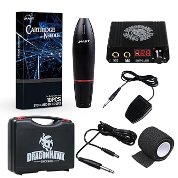 Dragonhawk Mast Pen Rotary Tattoo Machine Space Aluminum for Tattoo Artists WQ102 (DML-10)