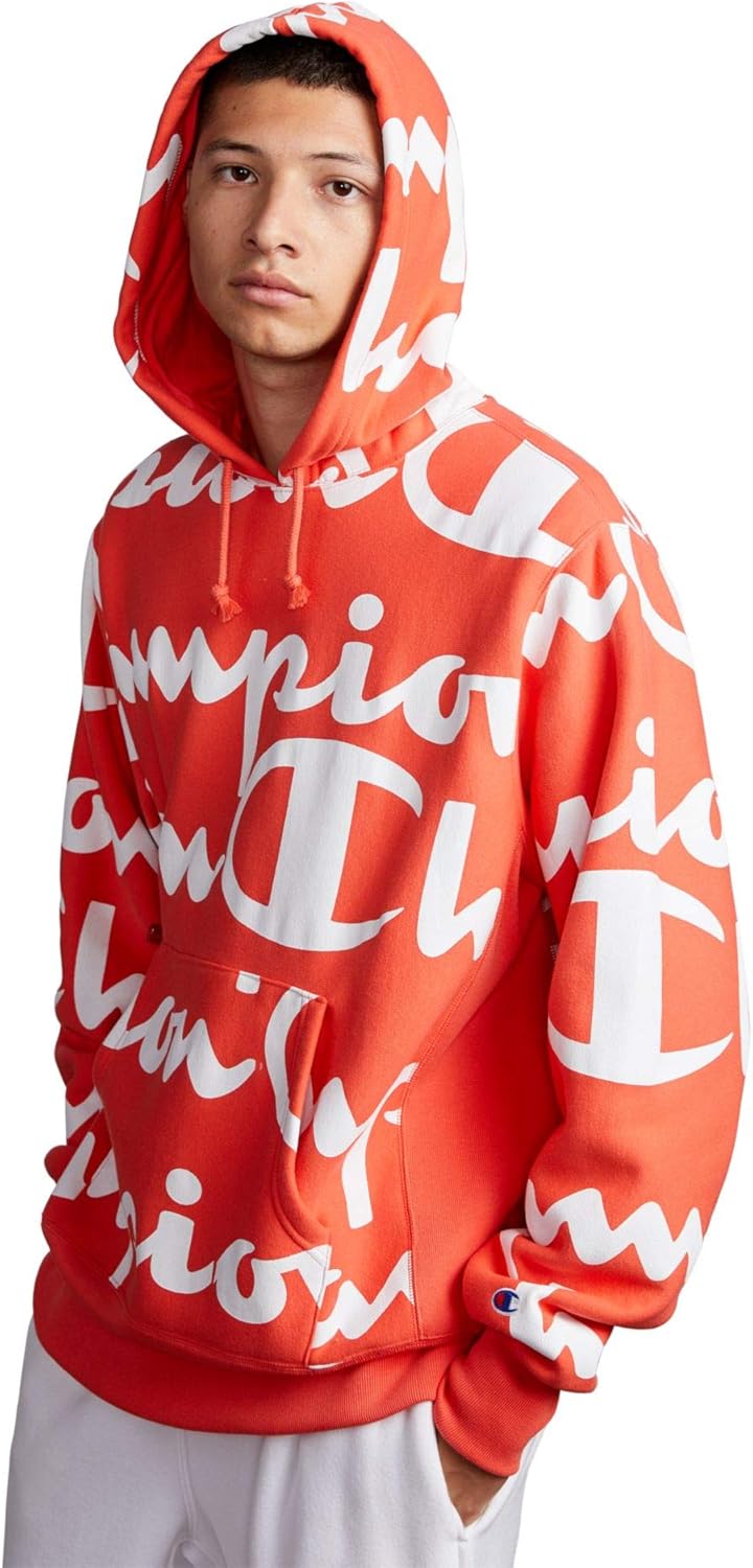 champion all over logo mens hoodie