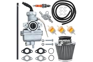 HOLATO PZ20 Carburetor Carb Air filter Fuel Line Kit for 50cc-125cc Taotao ATA-110B 125D Boulder B1 T-Force Coolster Apollo kazuma Kids ATV Four Wheeler XR70 XR80 CRF70 CRF80F Dirt Pit bike (BLACK)