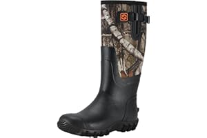 HISEA Women's Mid Calf Rain Boots Waterproof Rubber Boot for Garden Mud Working