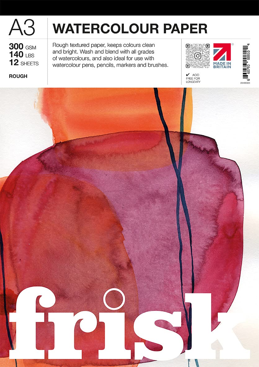 Frisk A3 Watercolour Paper Pad, White