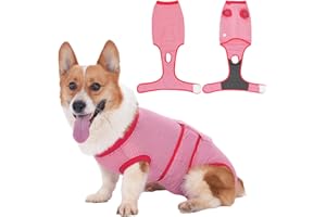 COHYVER Recovery Suit for Dogs After Surgery, Soft Dog Surgery Suit for Female Spay Male Neuter, Breathable Dog Onesie E-Collar & Cone Alternative Pet Anti Licking Wounds Surgical Shirt, XL Stripes