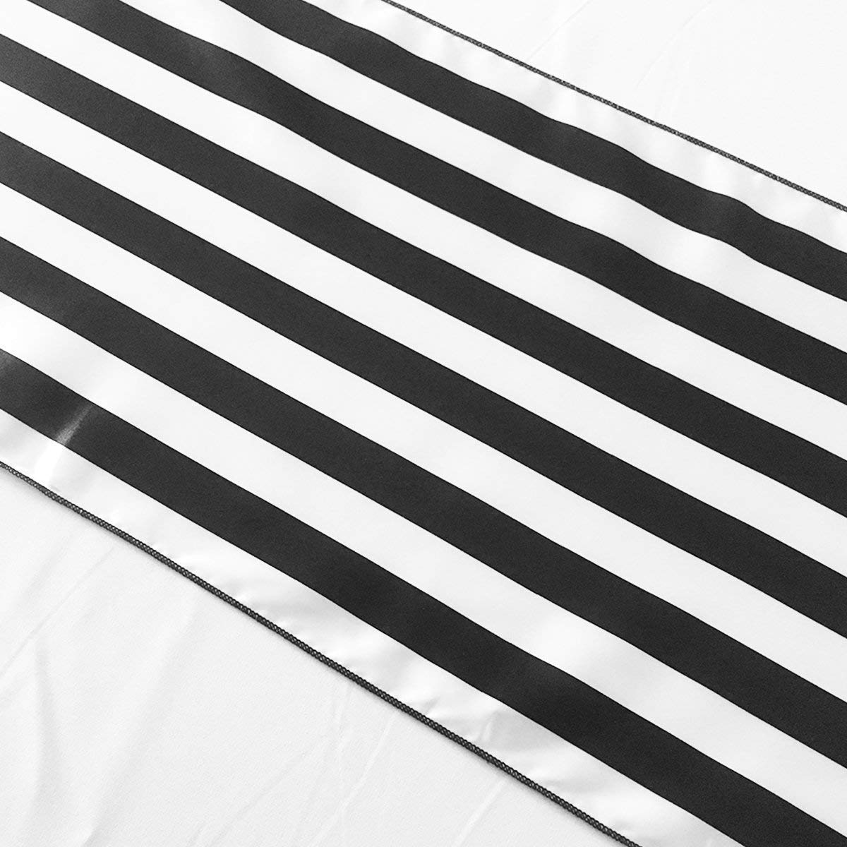 Best black white stripe table runner