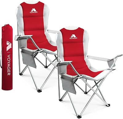 Voyager 2 Pack Outdoor Camping Chair Set 120kg Capacity Folding Chairs