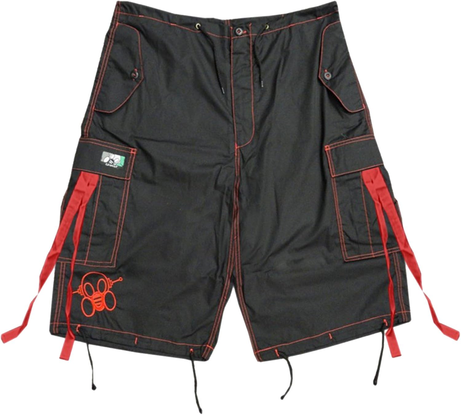 Ghast Unisex Cargo Drawstring Rave Dance Shorts: Clothing