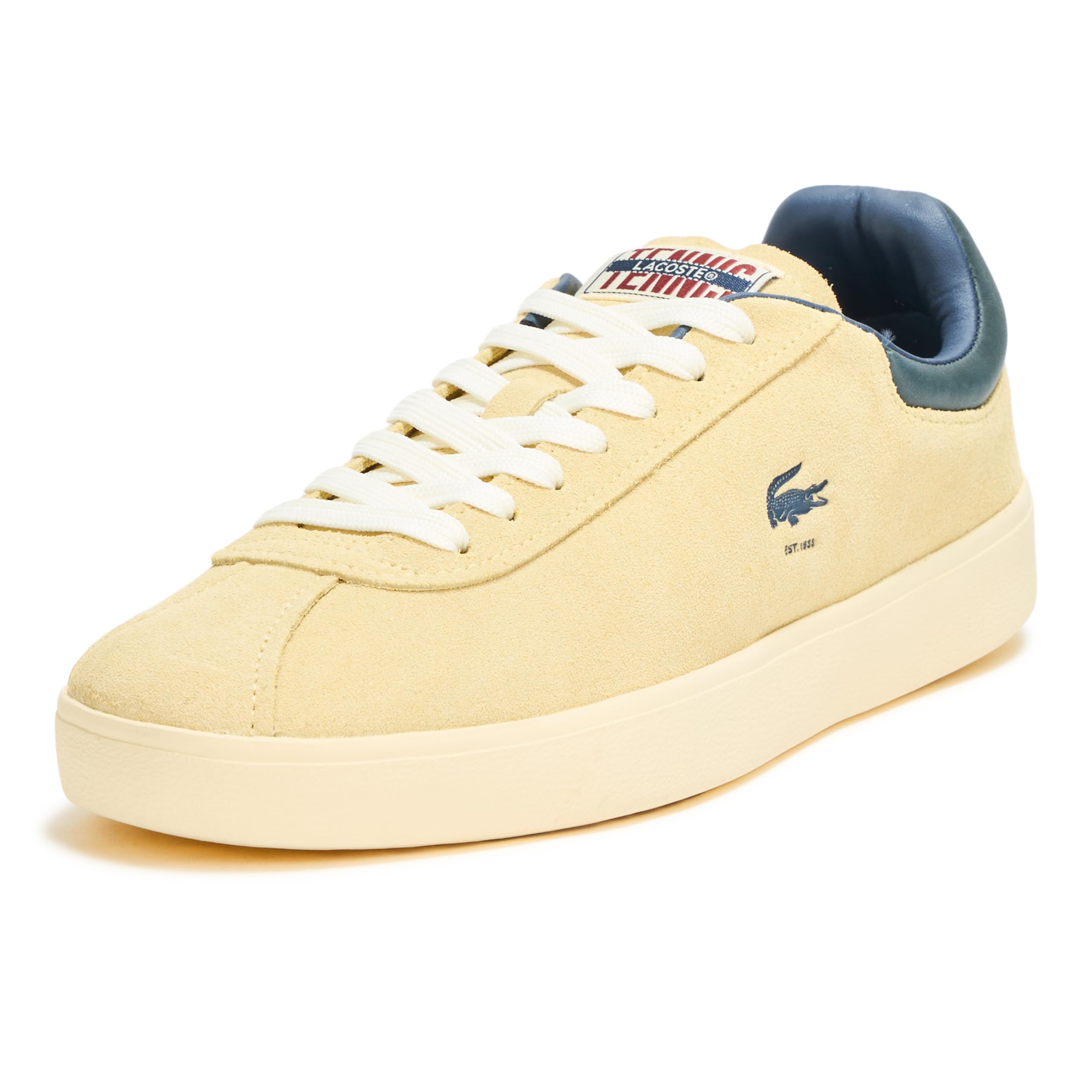 Lacoste Women’s Baseshot Sneaker, Light Yellow/Light Yellow, 7.5