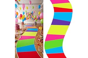 Tinideya 118 x 39 Inches Candy Party Decorations Colorful Polyester Carpet Aisle Runner Princess Road Runway for Candy Themed Party Land Birthday Supplies Halloween Trunk or Treat Car Decor